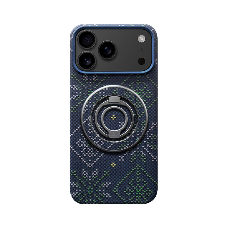 Aramid Fiber Set of Magnetic Ring Phone Case for iPhone 17 Multicolored