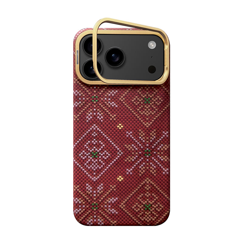 Aramid Fiber Phone Case With Magnetic lens mount for iPhone 17 Multicolored