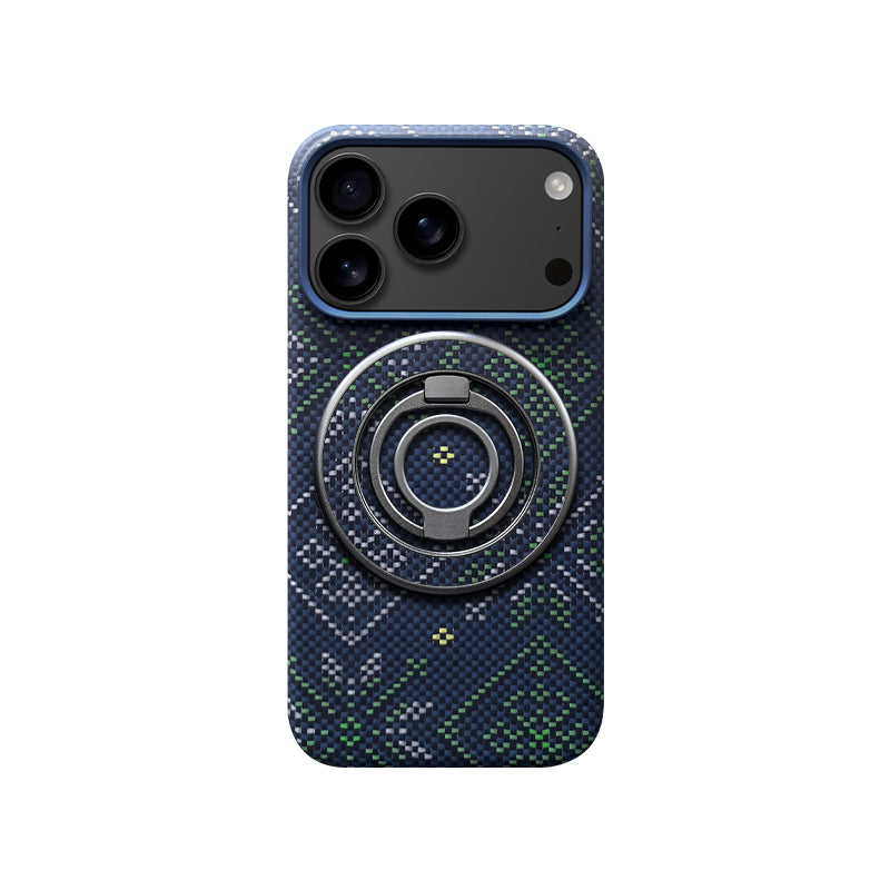Aramid Fiber Set of Magnetic Ring Phone Case for iPhone 17 Multicolored