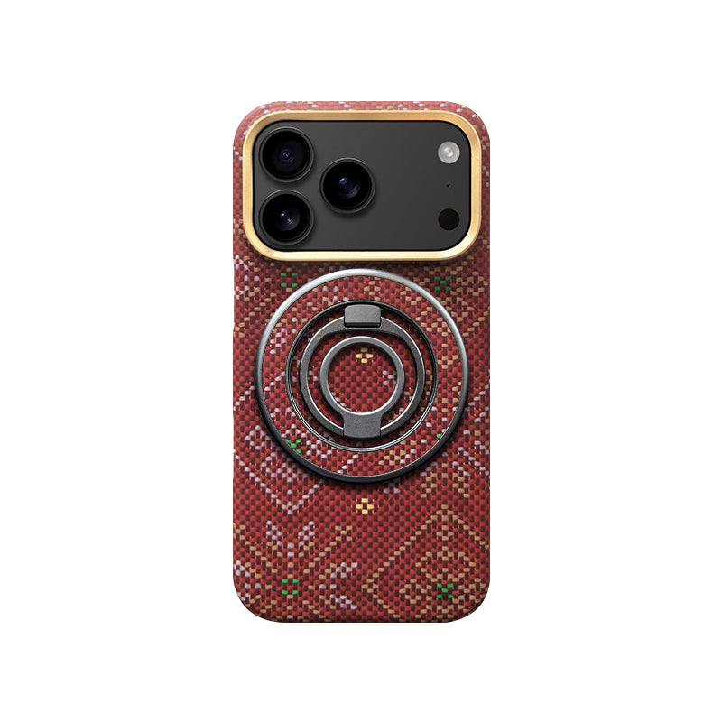 Aramid Fiber Set of Magnetic Ring Phone Case for iPhone 17 Multicolored