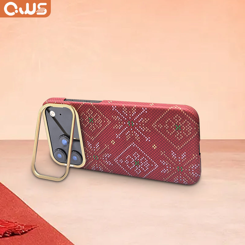 Aramid Fiber Phone Case With Magnetic lens mount for iPhone 17 Multicolored