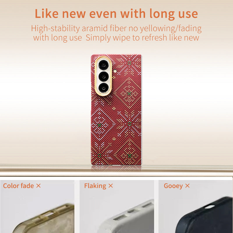 Aramid Fiber Magnetic  Phone Case for Samsung Galaxy Z Fold7 Multicolored Set