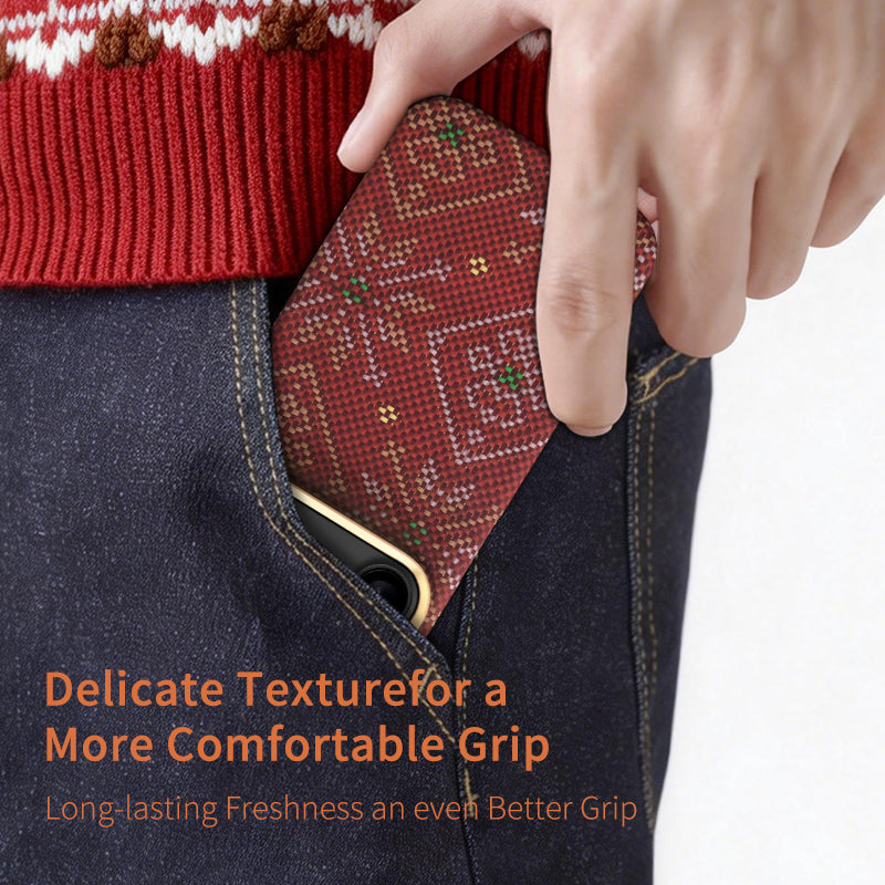 Aramid Fiber Set of Magnetic Ring Phone Case for iPhone 17 Multicolored