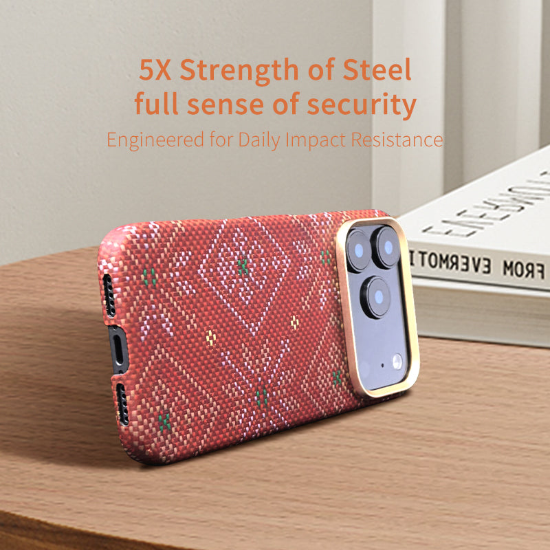 Aramid Fiber Set of Magnetic Ring Phone Case for iPhone 17 Multicolored